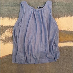 J Brand Gathered Gauze Top in Blue